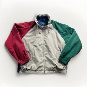 VINTAGE Member Only Jacket Multi Color Size large Zip In Hood